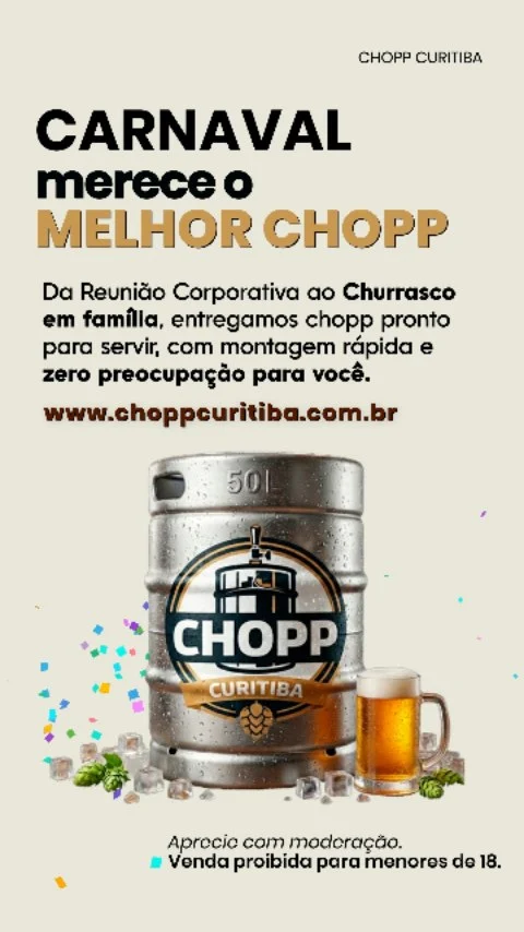 Carnaval combina com chopp gelado e gente bonita Reunida.
Levamos a estrutura completa incluindo chopeira até sua casa ou empresa para você curtir sem preocupação. Entrega pontual, instalação completa e tudo pronto para a festa começar.Atendimento em Curitiba e Região. *Consulte taxa de entregaTEL e WhatsApp: (41) 99967-7385
www.choppcuritiba.com.br#choppcuritiba #barrildechopp #diskchopp #carnaval2026